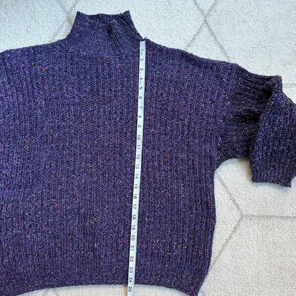 Vintage Urban Outfitters Purple Speckled Dolman Sleeve Turtleneck Sweater - Picture 5 of 8